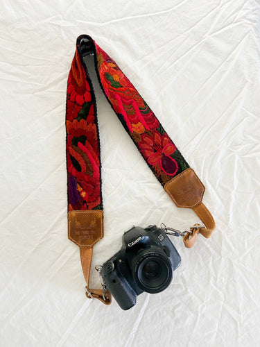 Guatemalan Embroidered Huipil Camera Strap